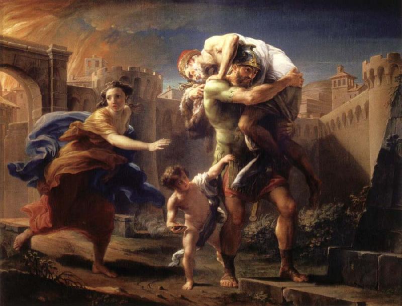 Pompeo Batoni Aeneas Fleeing from Troy oil painting picture